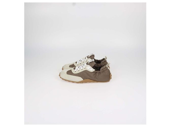 Hermès Hermes Brown, Light Beige Nylon and Suede Sneaker Braun - Ansicht 4