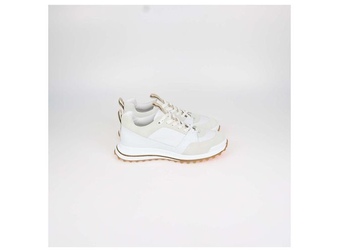 Hermès Sneakers Leader in pelle bianca Hermes Bianco - vista 3