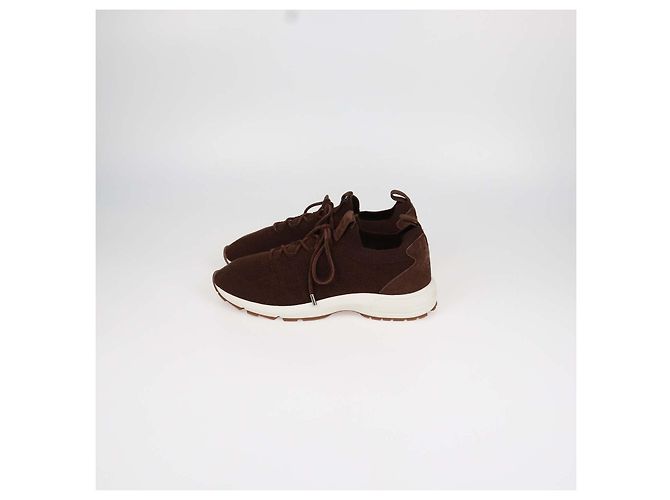 Sneakers lounge Christian Dior B80 in maglia Cannage marrone e camoscio - vista 4