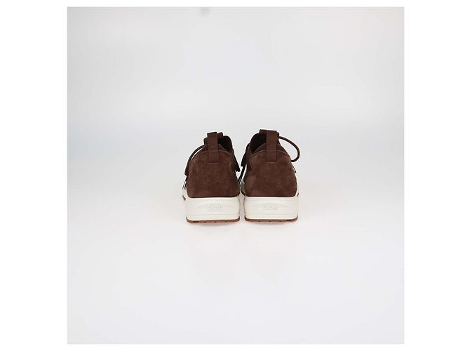 Sneakers lounge Christian Dior B80 in maglia Cannage marrone e camoscio - vista 5