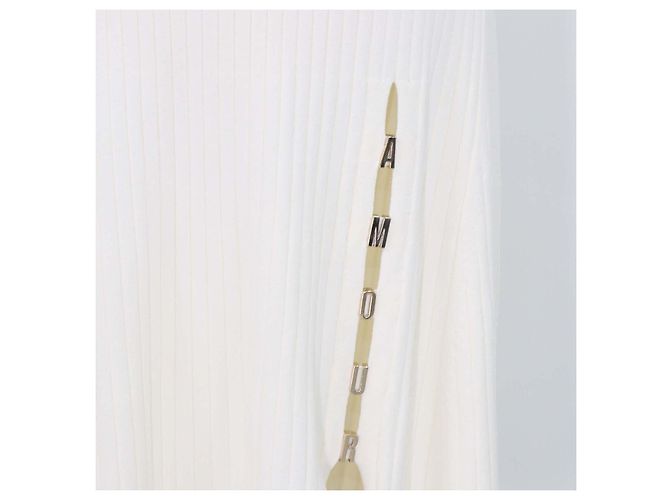 Maje Amour ärmelloses Midi-Kleid aus Viskosemischung-Rippstrick in Creme Roh - Ansicht 4