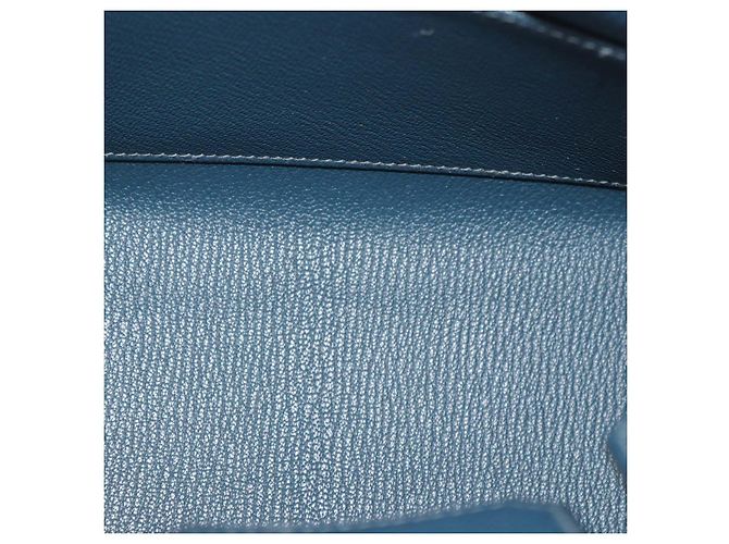Hermès Borsa Birkin 25 Sellier Hermes Bleu De Prusse in pelle Epsom con hardware Gold Blu - vista 6