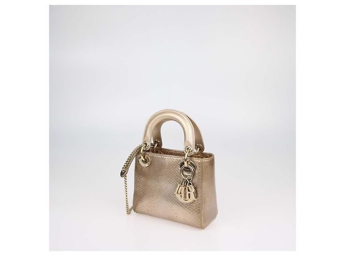 Mini borsa Lady Dior in pitone oro Christian Dior - vista 2
