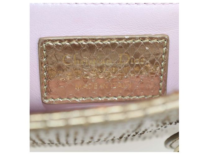 Mini borsa Lady Dior in pitone oro Christian Dior - vista 7