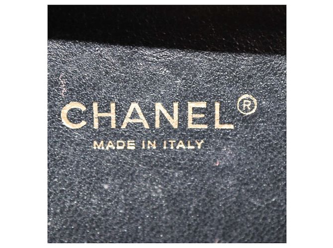 Chanel Piccola borsa vanity in pelle caviar matelassé blu navy e nera Nero - vista 5