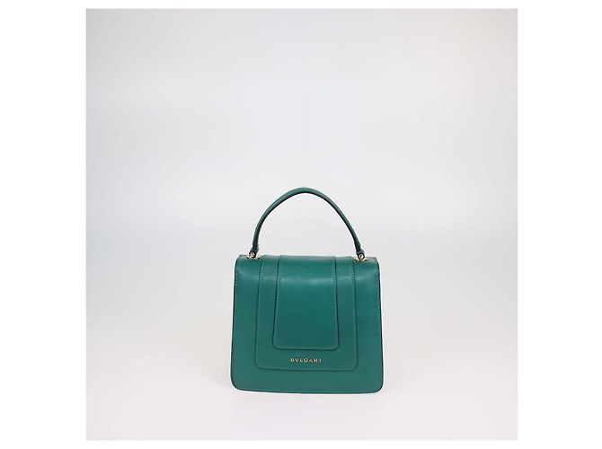 Bulgari Borsa Bvlgari Serpenti Forever Top Handle in pelle verde - vista 3