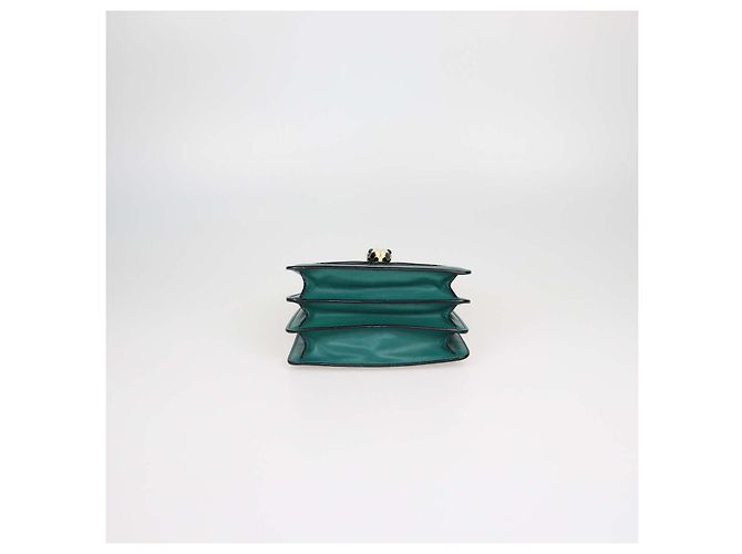 Bulgari Borsa Bvlgari Serpenti Forever Top Handle in pelle verde - vista 4
