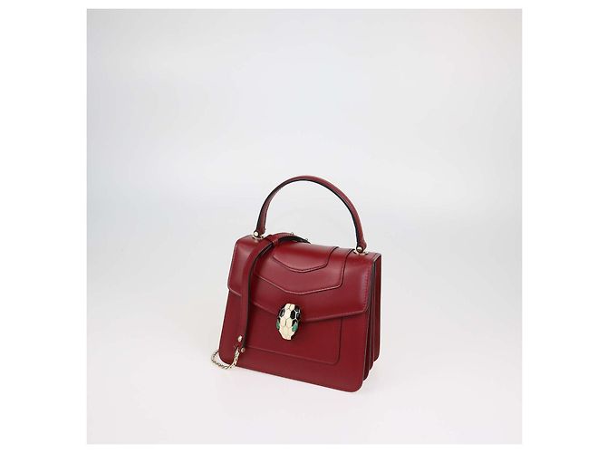 Bulgari Borsa Bvlgari Serpenti Forever con manico in pelle rossa Rosso - vista 2