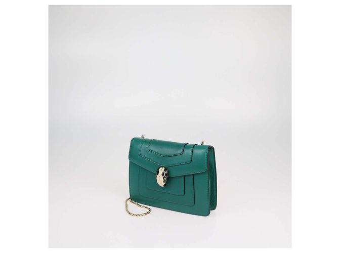 Bulgari Borsa a tracolla Bvlgari Serpenti Forever in pelle verde - vista 2