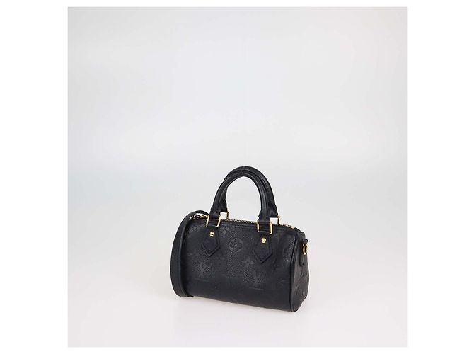 Borsa Nano Speedy Louis Vuitton in pelle Monogram Empreinte nera Nero - vista 2