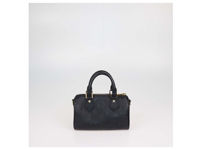 Borsa Nano Speedy Louis Vuitton in pelle Monogram Empreinte nera Nero - vista 3