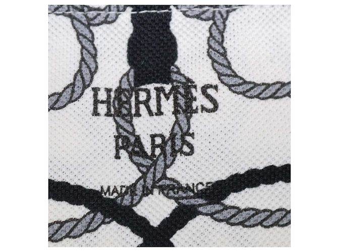 Hermès Camiseta Micro Cordeliers Piqures de algodón blanco y negro - vista 5