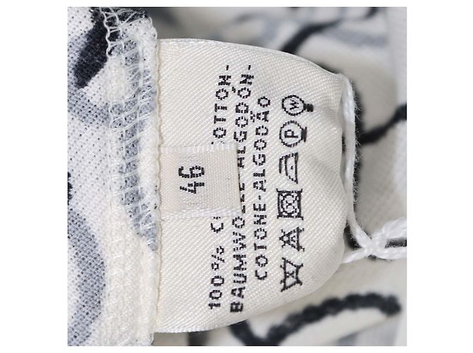 Hermès Camiseta Micro Cordeliers Piqures de algodón blanco y negro - vista 6