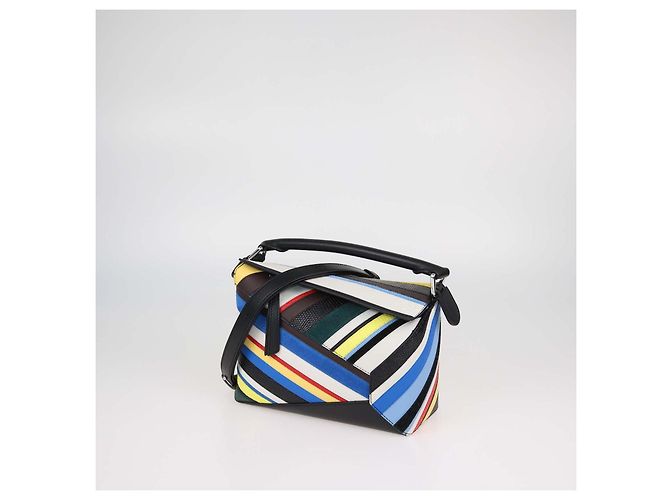 Loewe Kleine Puzzle Tasche aus multicolorigem gemischtem Leder gestreift Mehrfarben - Ansicht 2