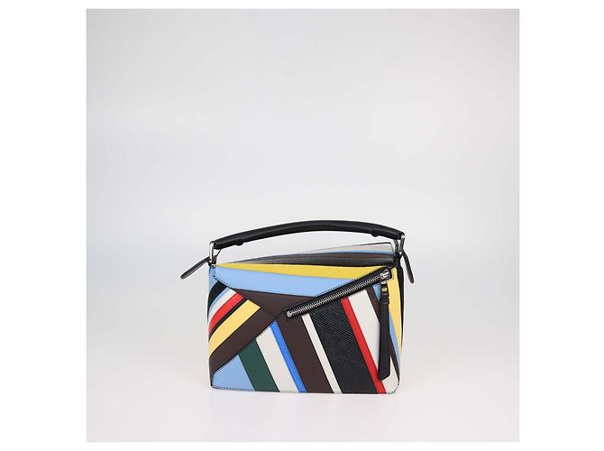 Loewe Kleine Puzzle Tasche aus multicolorigem gemischtem Leder gestreift Mehrfarben - Ansicht 3