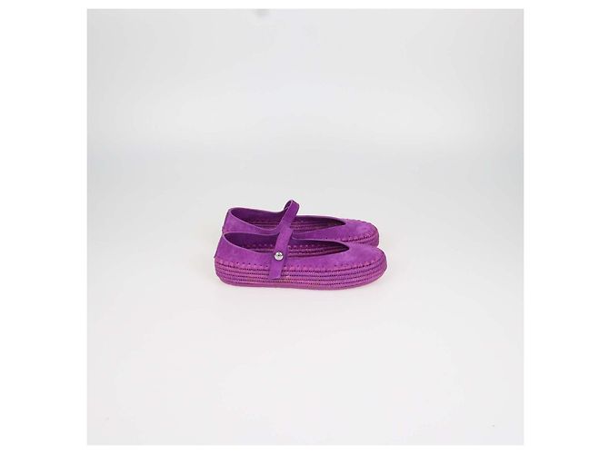 Sapatilhas Rio Mary Jane Loewe em camurça e ráfia Orchid Roxo - vista 3