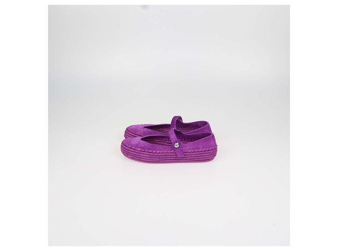 Sapatilhas Rio Mary Jane Loewe em camurça e ráfia Orchid Roxo - vista 4