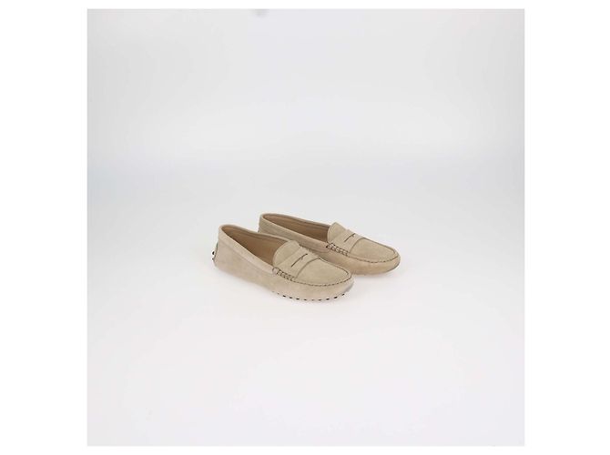 Autre Marque Mocassins Gommini Tod's Junior em camurça bege - vista 2