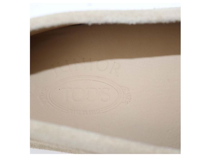 Autre Marque Mocassins Gommini Tod's Junior em camurça bege - vista 6