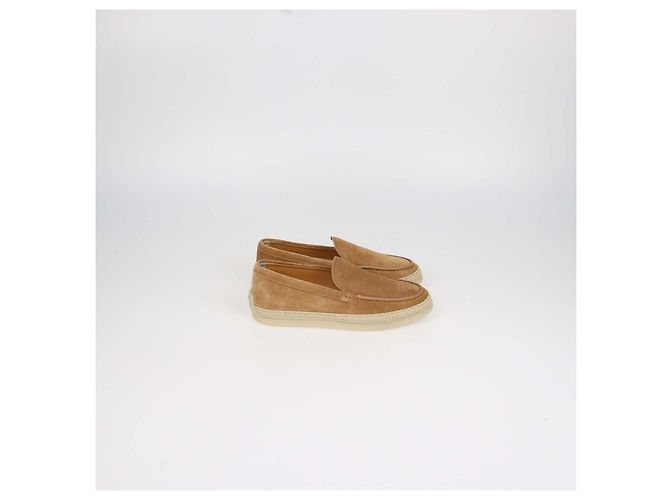 Mocassini Espadrilles Tod's in Camoscio Marrone - vista 3