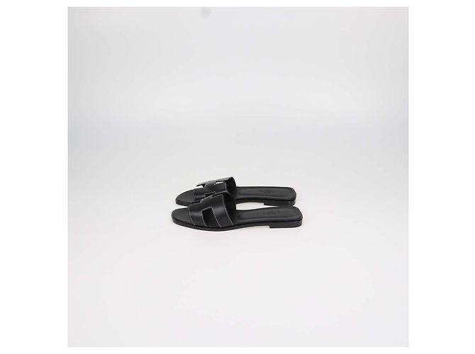 Hermès Sandali Oran in pelle Box Calf nera Hermes Nero - vista 4