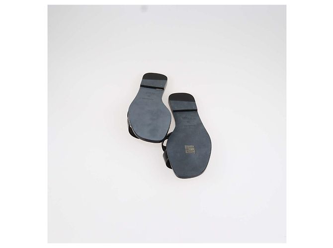 Hermès Sandali Oran in pelle Box Calf nera Hermes Nero - vista 7