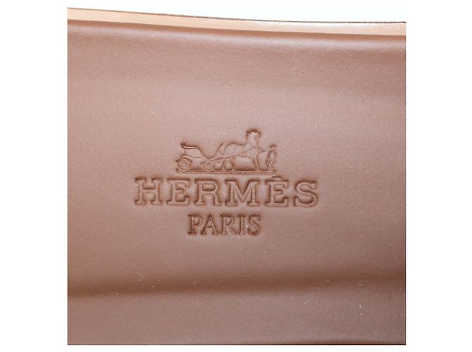 Hermès Sandali Oran in pelle Box calf Gold Hermes Marrone - vista 6