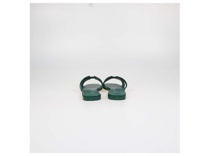 Hermès Sandali Oran Hermes in pelle Epsom Vert Oyat Verde - vista 5