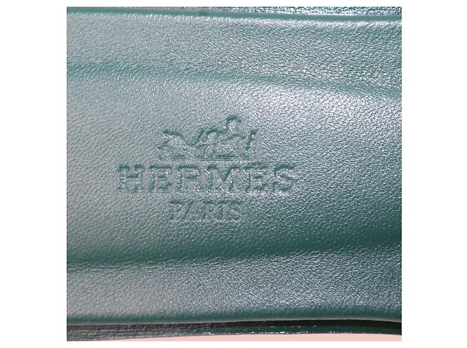 Hermès Sandali Oran Hermes in pelle Epsom Vert Oyat Verde - vista 6