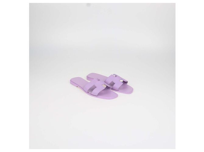 Hermès Sandali Oran Hermes in pelle Epsom Amethyste Porpora - vista 2
