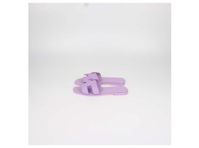 Hermès Sandali Oran Hermes in pelle Epsom Amethyste Porpora - vista 4