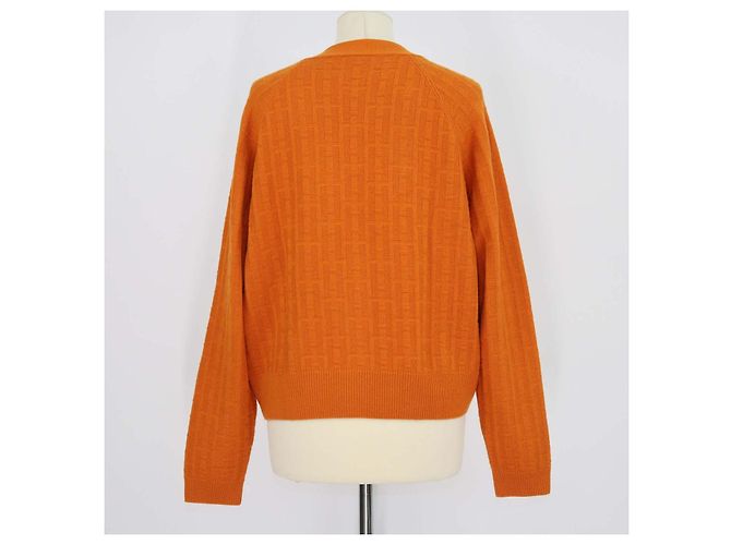 Hermès Cardigan a maniche lunghe Hermes Orange Wool H Arancione - vista 3