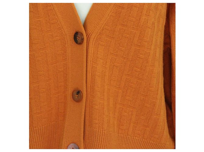 Hermès Cardigan a maniche lunghe Hermes Orange Wool H Arancione - vista 4