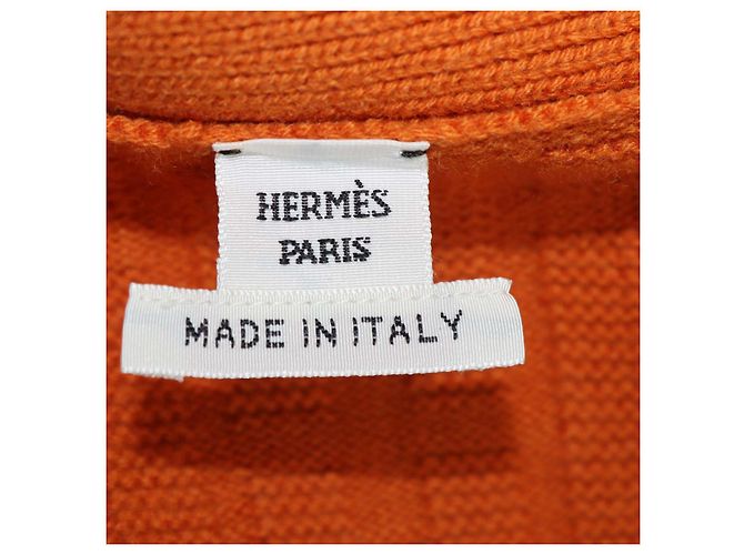 Hermès Cardigan a maniche lunghe Hermes Orange Wool H Arancione - vista 5