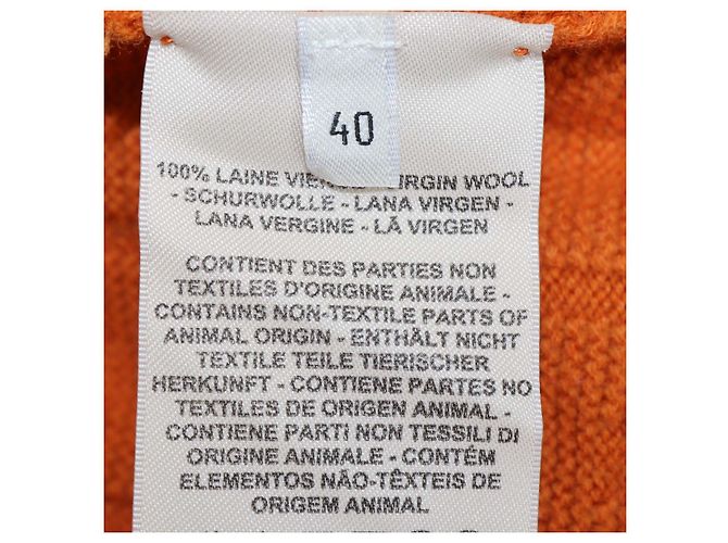 Hermès Cardigan a maniche lunghe Hermes Orange Wool H Arancione - vista 6