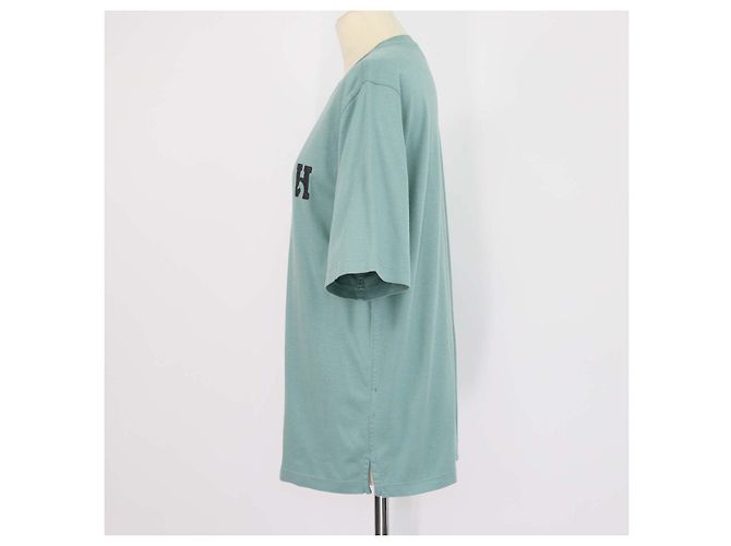 Hermès Hermes Celadon Cotton H Cheval Rundhals T-Shirt Grün - Ansicht 2