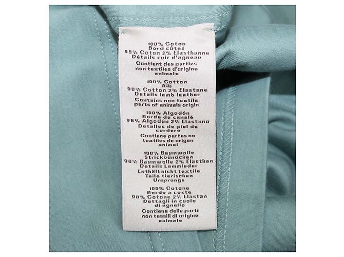 Hermès Hermes Celadon Cotton H Cheval Rundhals T-Shirt Grün - Ansicht 6