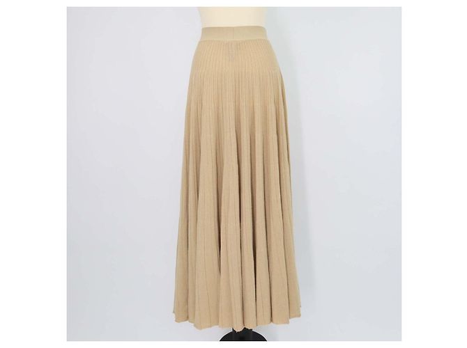 Falda Maxi Luciole en mezcla de cachemira marrón claro Loro Piana - vista 3
