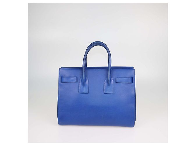 Autre Marque Saint Laurent Sac De Jour Tote Piccola in Pelle Blu - vista 3