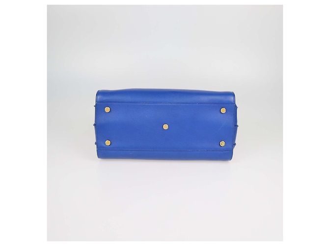 Autre Marque Saint Laurent Sac De Jour Tote Piccola in Pelle Blu - vista 4