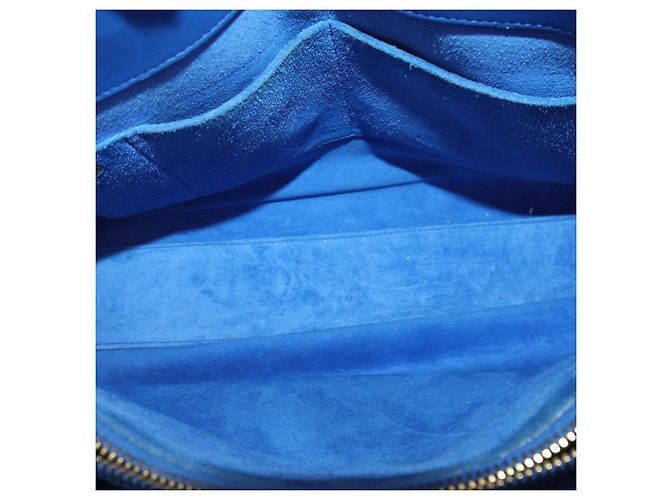 Autre Marque Saint Laurent Sac De Jour Tote Piccola in Pelle Blu - vista 6