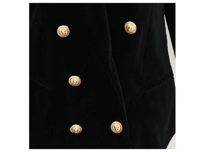 Blazer doppiopetto Balmain in velluto nero - vista 4