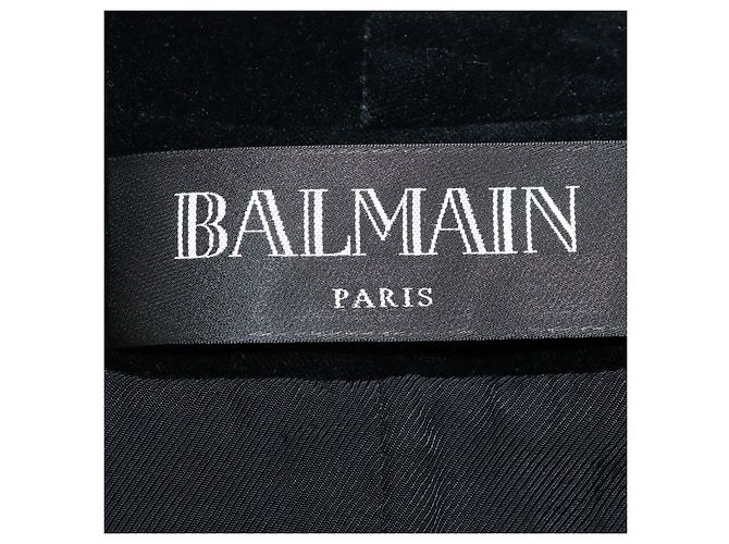 Blazer doppiopetto Balmain in velluto nero - vista 5