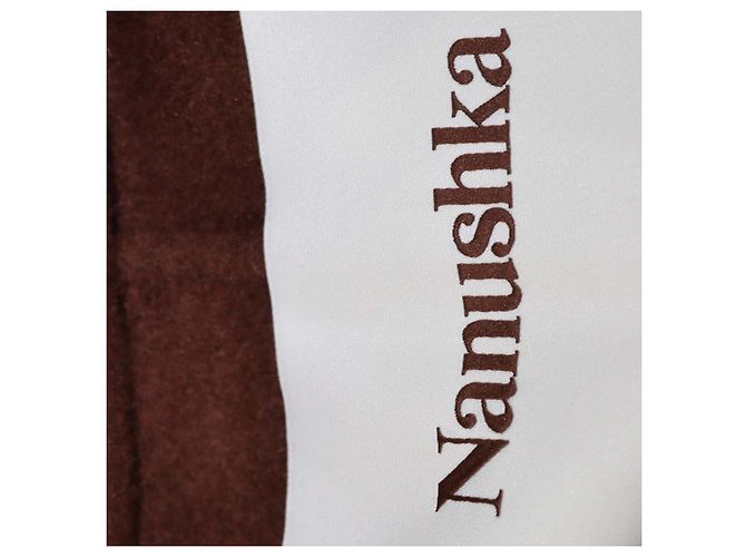 Casaco clássico ajustado em lã e seda Nanushka Cinnamon Brown Marrom - vista 5