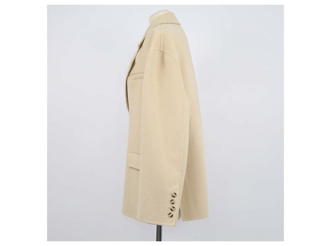 Blazer oversized boxy Nanushka Sea Cream in lana e seta Crudo - vista 2