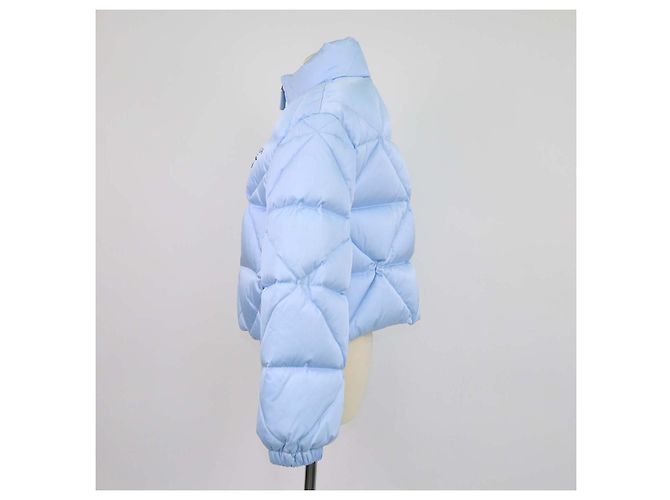 Prada Light Blue Quilted Re-Nylon Puffer Cropped Down Jacket - view 2
