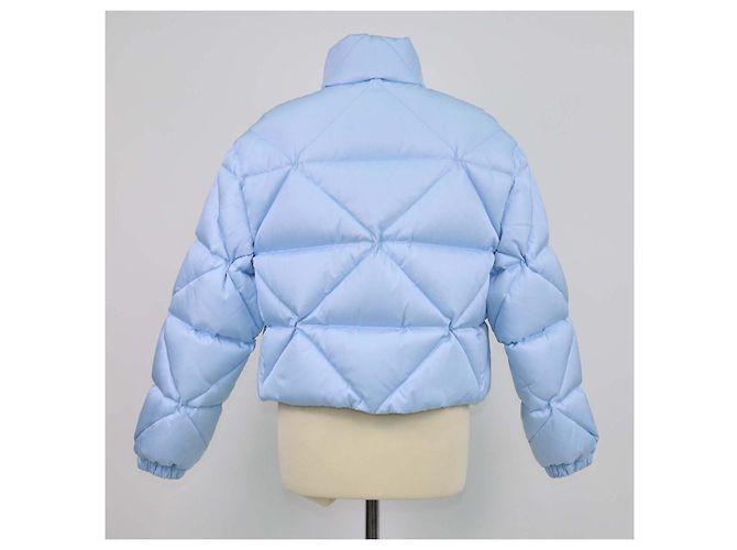 Prada Light Blue Quilted Re-Nylon Puffer Cropped Down Jacket - view 3
