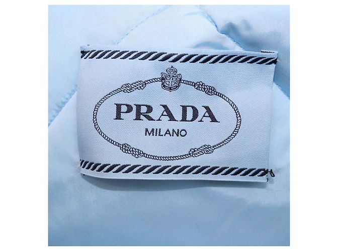 Prada Light Blue Quilted Re-Nylon Puffer Cropped Down Jacket - view 5