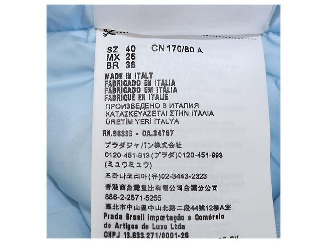 Prada Light Blue Quilted Re-Nylon Puffer Cropped Down Jacket - view 6