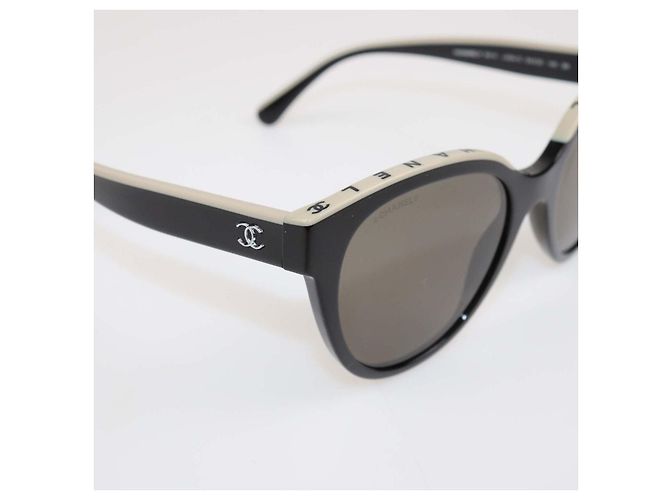Chanel Black,Beige Butterfly Sonnenbrille Schwarz - Ansicht 5